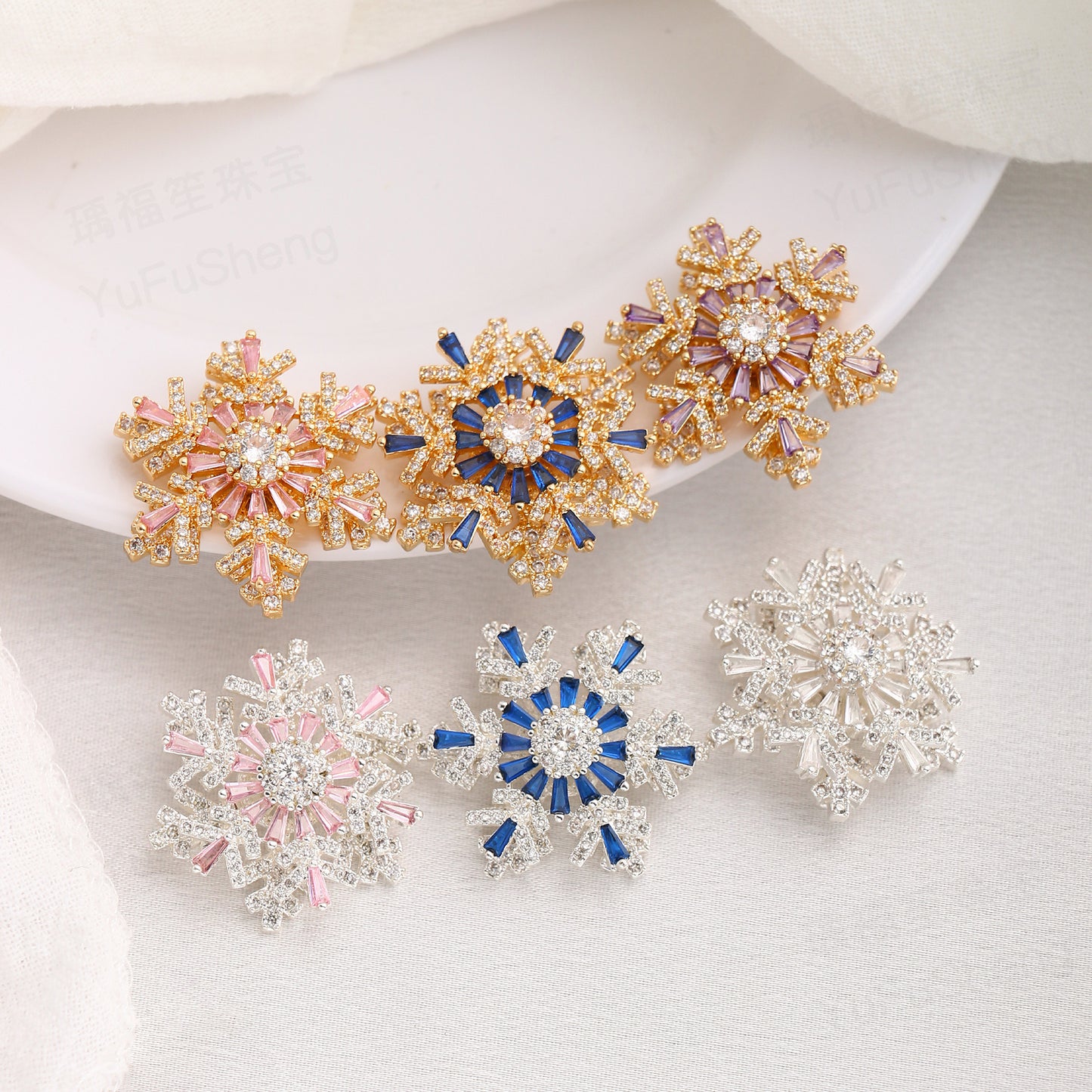 Rotatable Snowflake CZ Spacer