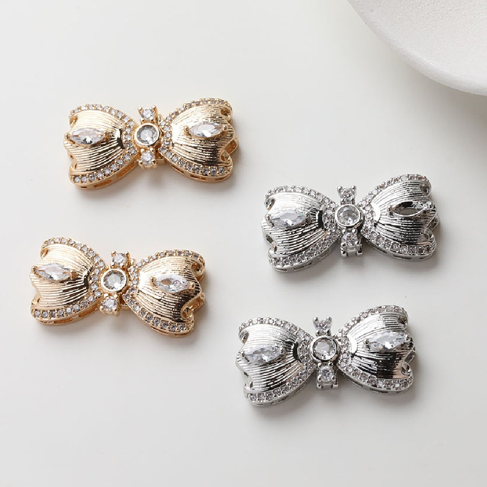 Bow Shaped Paved Rhinestone Closure