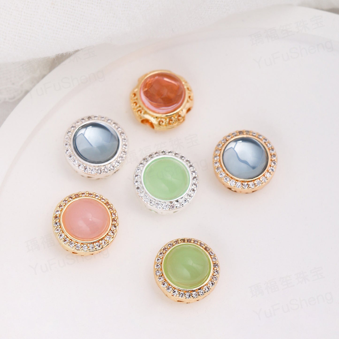 Round Aquamarine Spacer