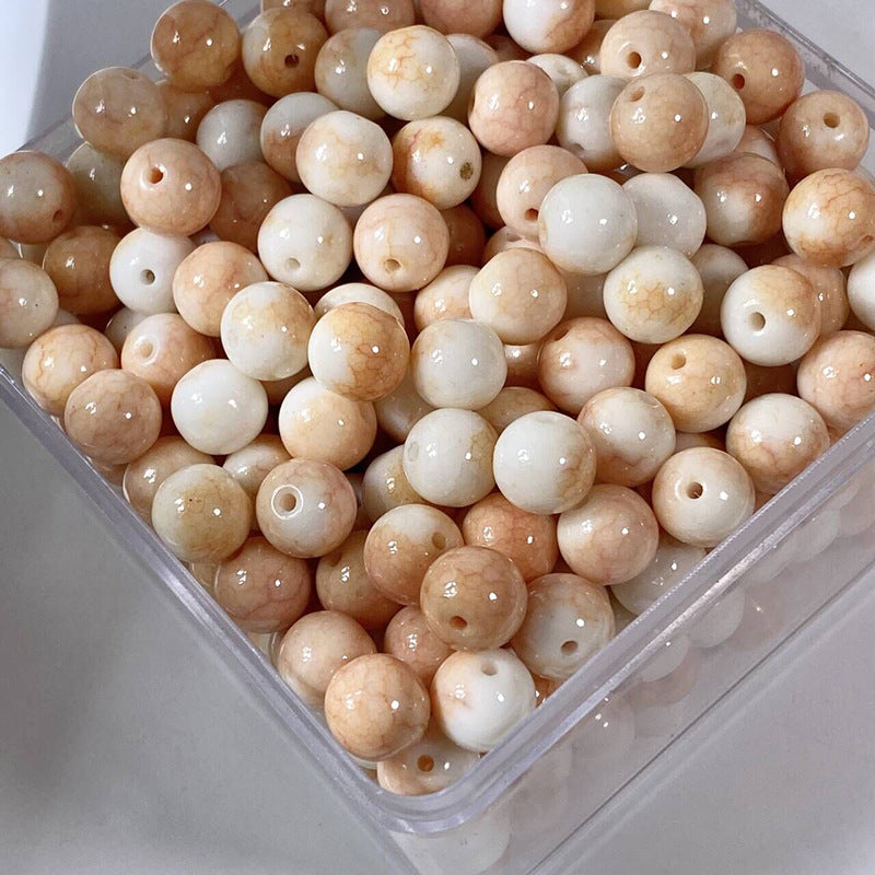 خرز من البورسلين والزجاج بسمك 10 مم مع طباعة تنين سماوي