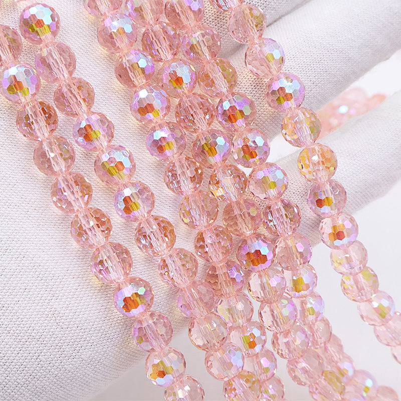 Premium 8MM Disco Round Beads - Half Crystal Series