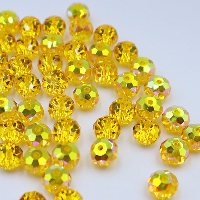 Premium 4/6/8mm Rondelles Crystal Beads-Plated Crest Collection