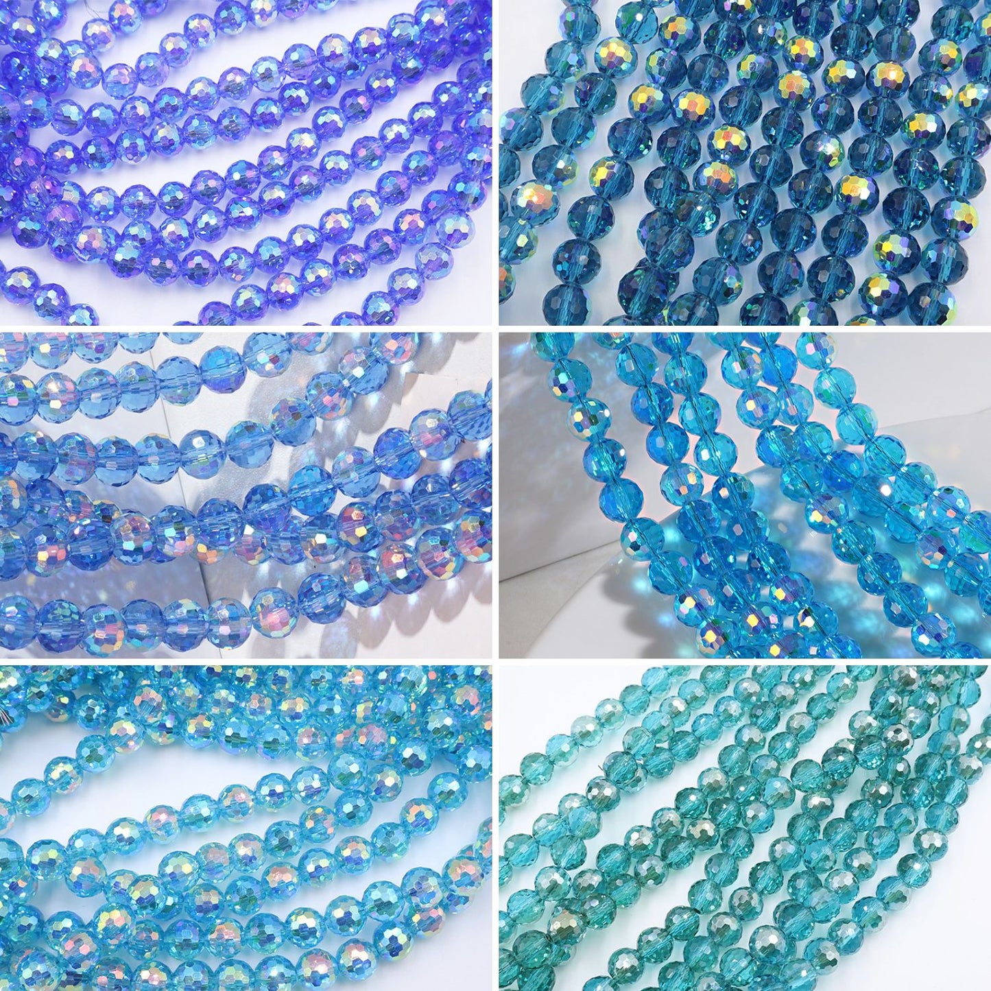 Premium 8MM Disco Beads - Blue Family