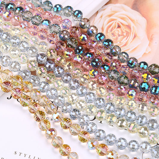 Premium 8MM Disco Round Beads - Half Crystal Series