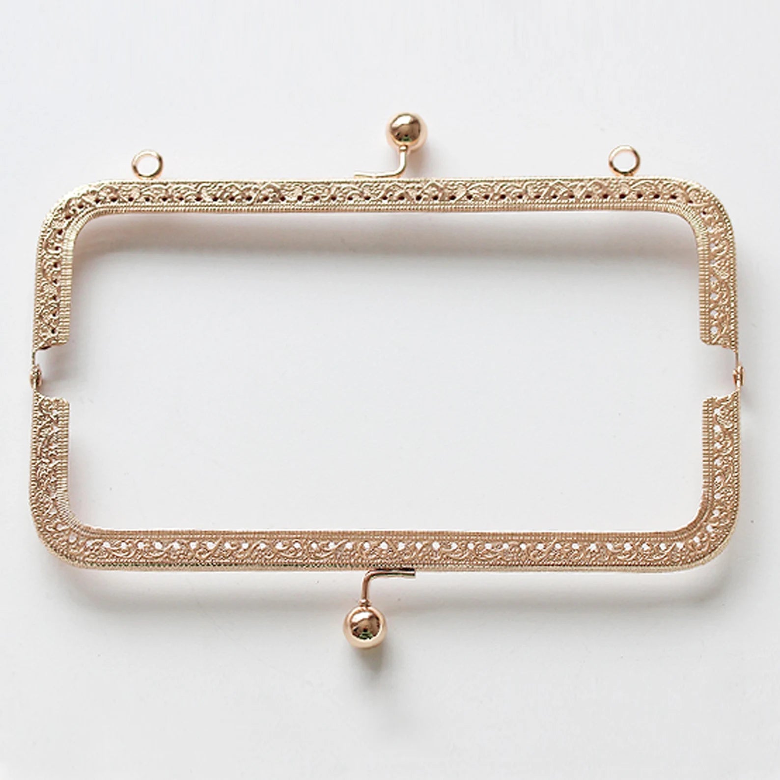 20.5cm Rectangular Kiss Clasp Lock, No Handle