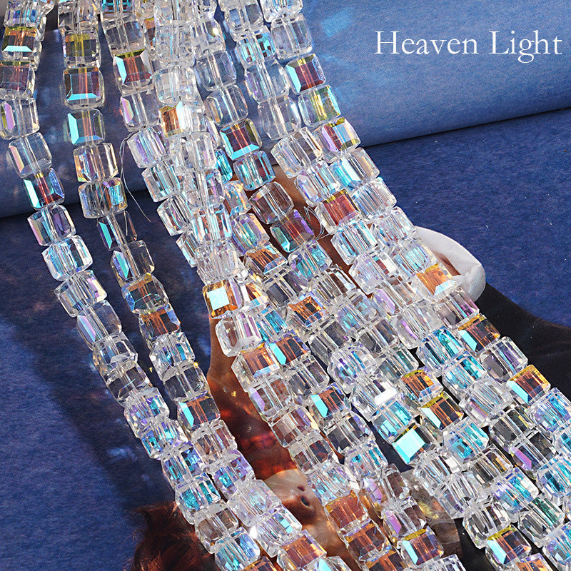 Premium 4/6/8mm Cube Crystal Beads - Ember Gilt Collection