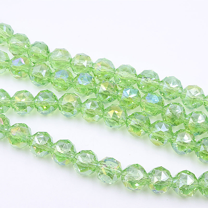 Premium 8mm Round Glossy Glass Beads - Transparent AB Series