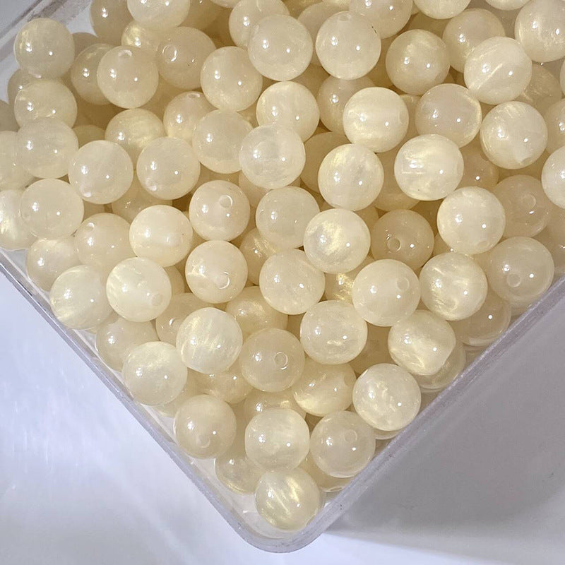 (50pcs)8/10/12/16MM Gilded Resin Beads- Oil-Painted Hues