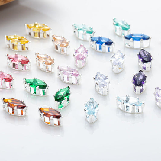 5x10mm 6-prong Marquise Zircon Beads