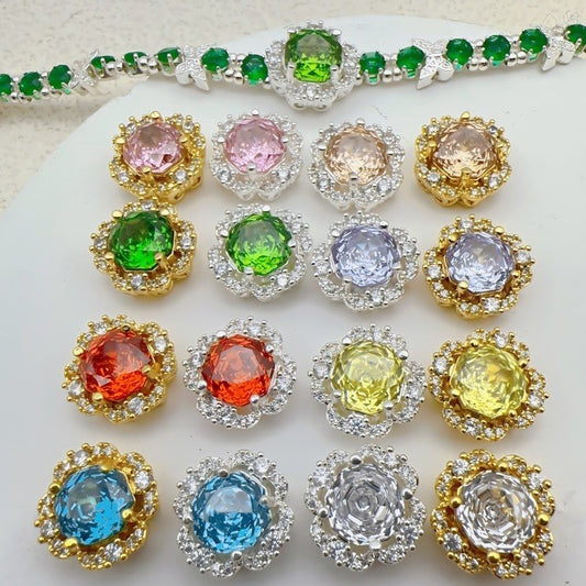 Rose Cut High Quality Spacer Beads With Multi-hole