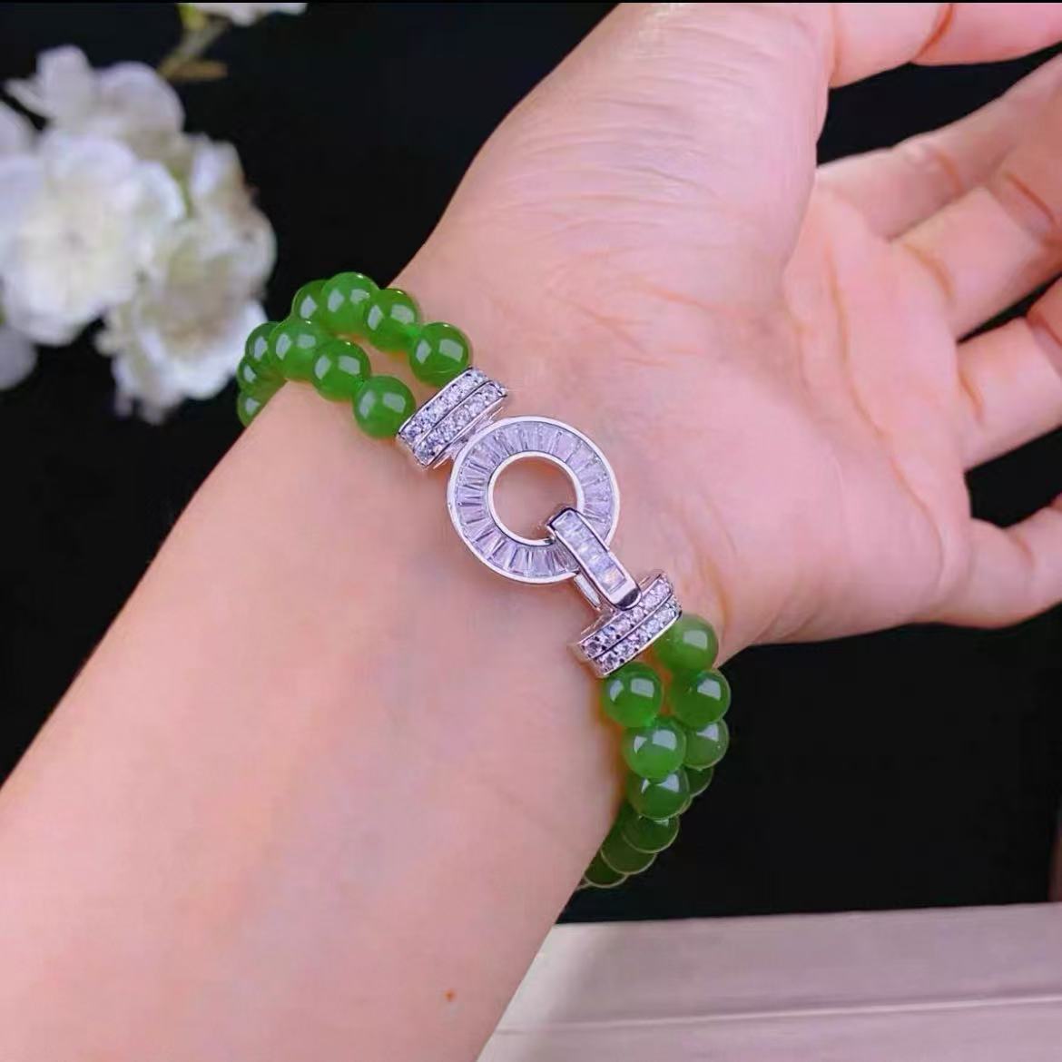 Paved Clasp with T-Square Colored Zirconia