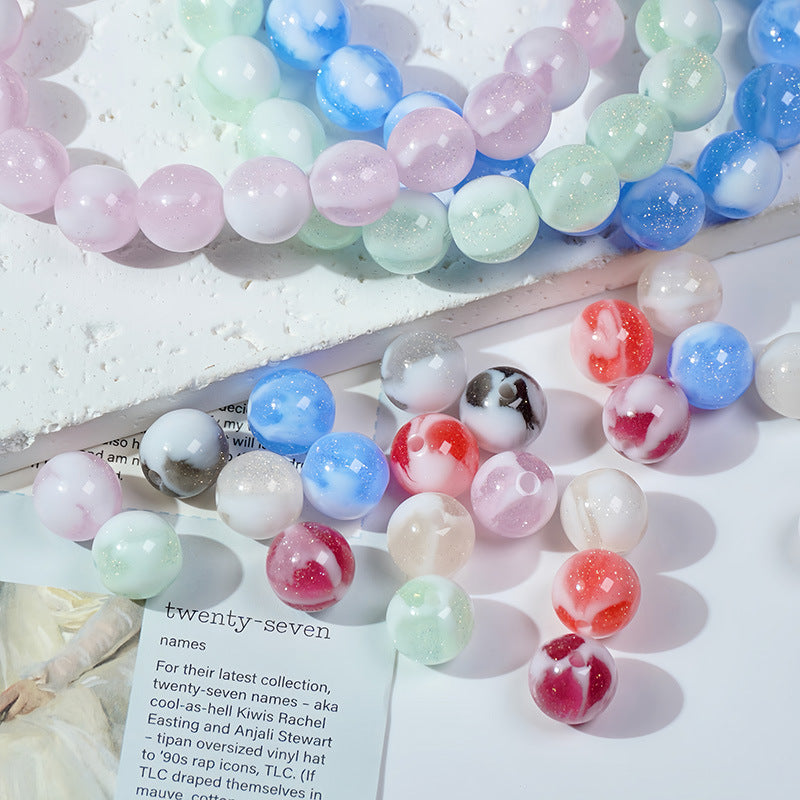 (50pcs)10mm Resin Round Beads - Sugary Glutinous Series