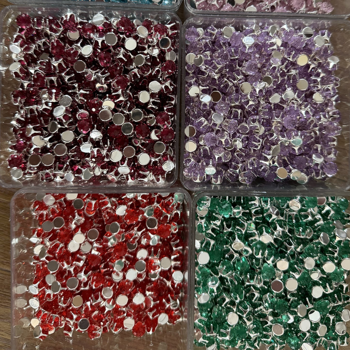 (10pcs)8mm Firework Round Prong-Set CZ