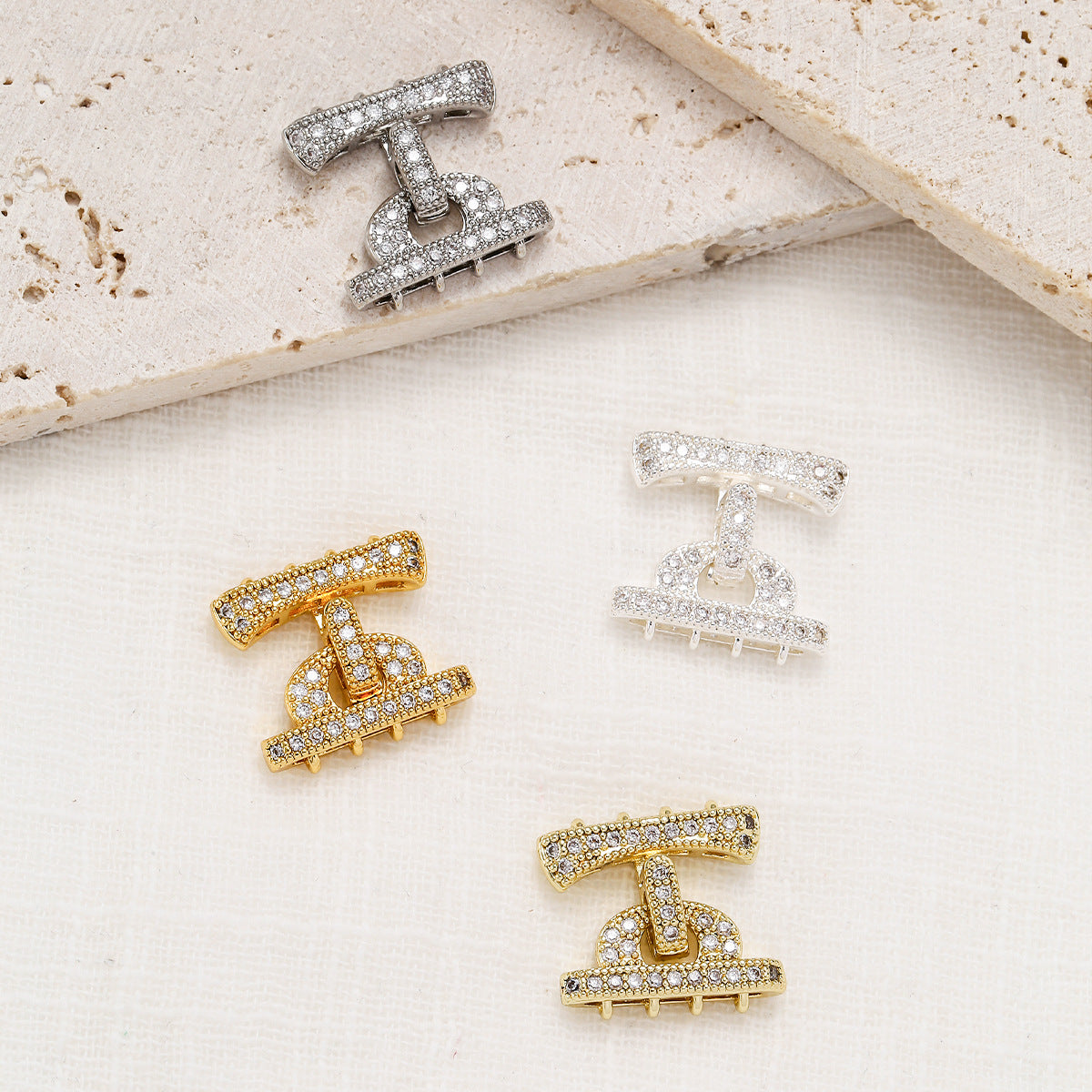 Paved Rhinestone Closure with 4 Rows