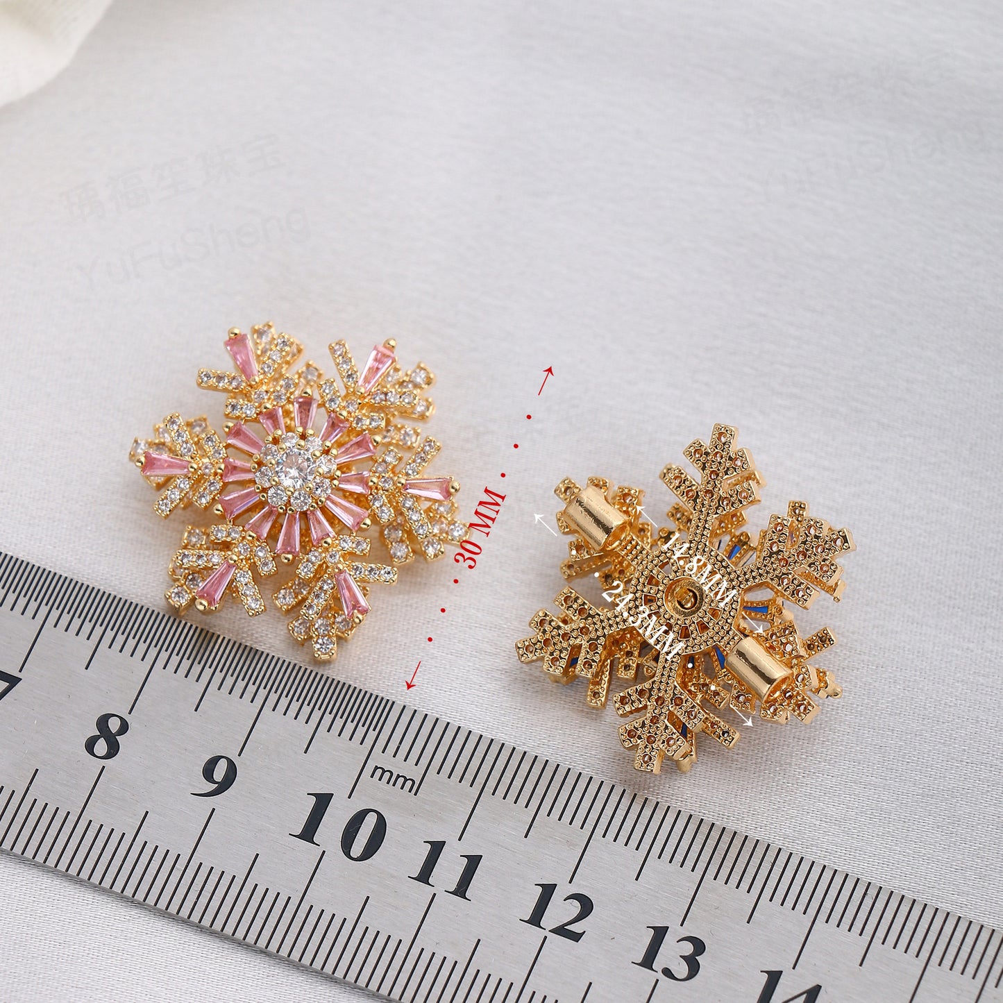 Rotatable Snowflake CZ Spacer