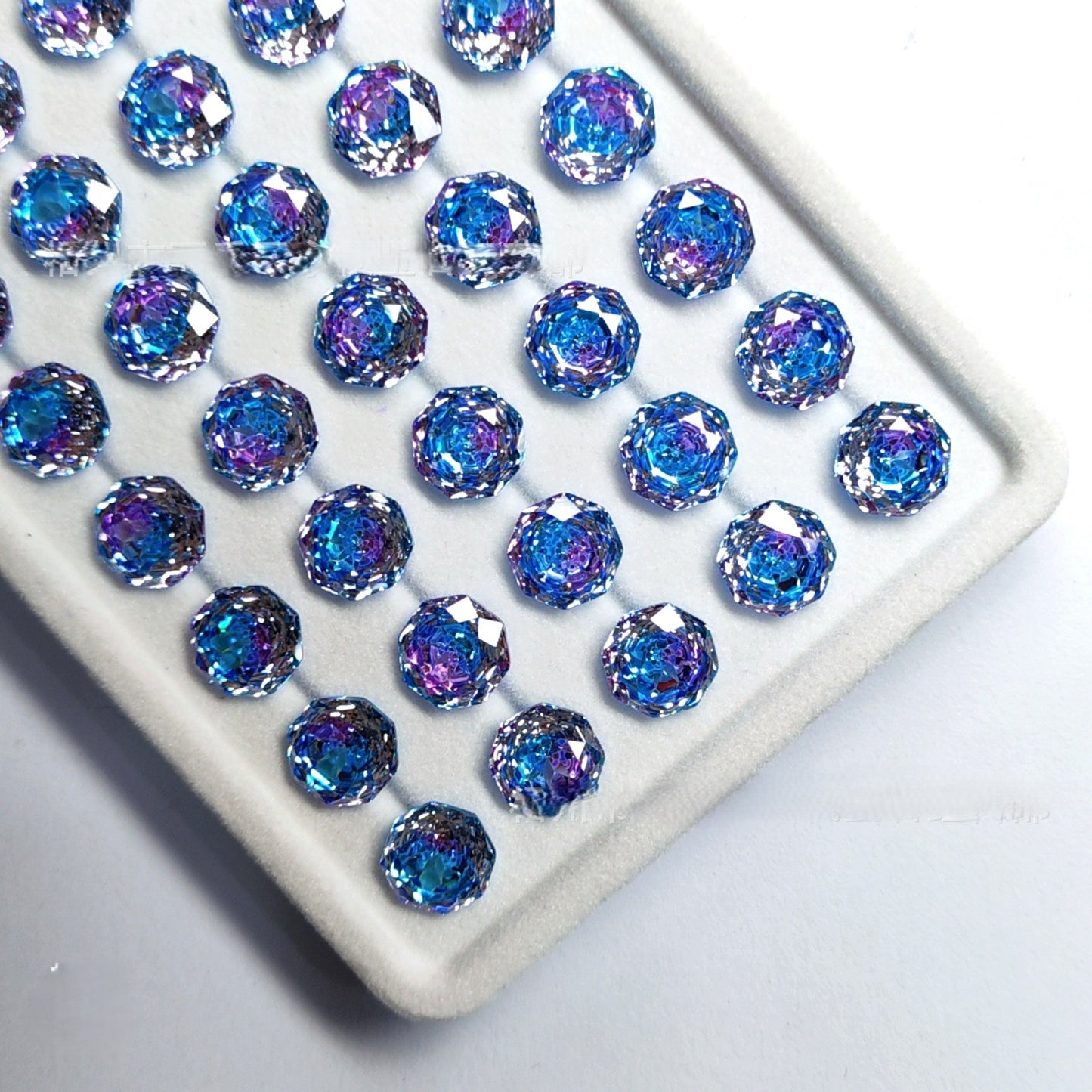 5A Octagonal Rose Cut Sandwich Loose CZ Stone - 2pcs