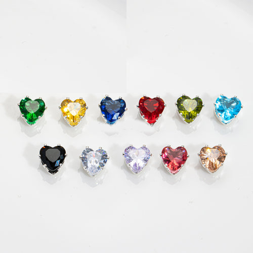 (100pcs)6MM Heart Prong-Set CZ with Silver/Gold Base