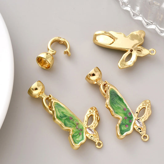 Enamel Butterfly Clasp Set