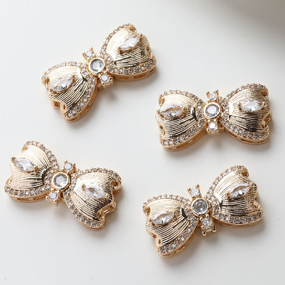 Bow Shaped Paved Rhinestone Closure