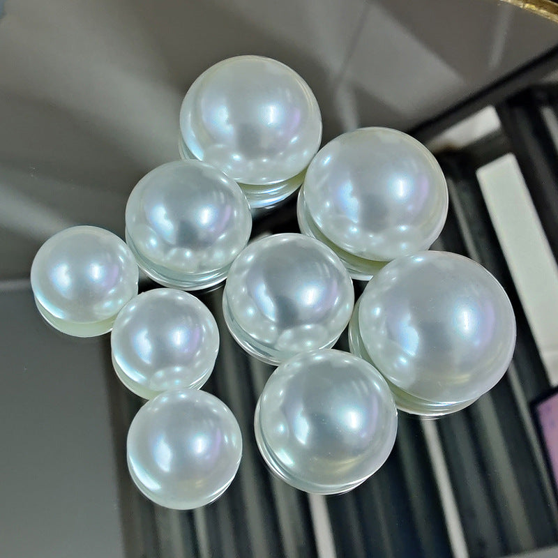Half-Dome Flatback Pearl - High-Luster, Round, Cold White
