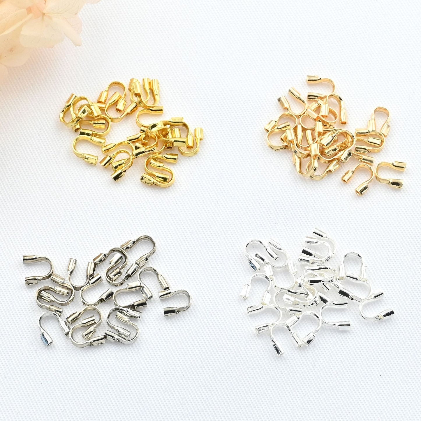 100pcs 4.5mm Plated Brass Wire Guardians, U Shape Thread Protectors