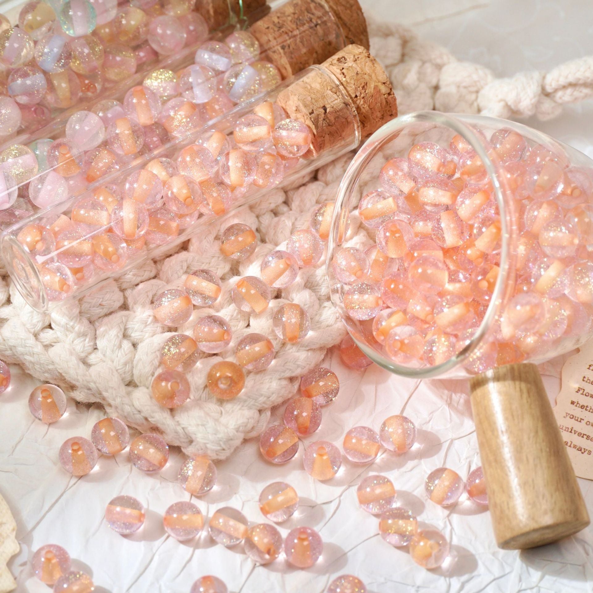 (50pcs) 8mm Resin Sugar-Coated Beads ¨C Starry Fine Sparkle