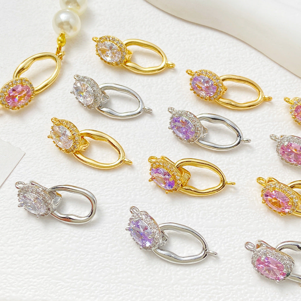 Tarnish-Resistant Figure-8 Baroque Oval CZ Clasp