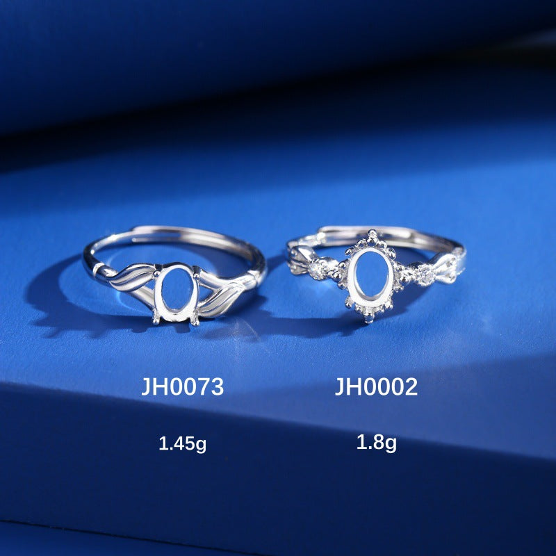 925 Sterling Silver Ring Mount for 5x7mm Oval Gemstone, Unset Minimalist Luxury DIY