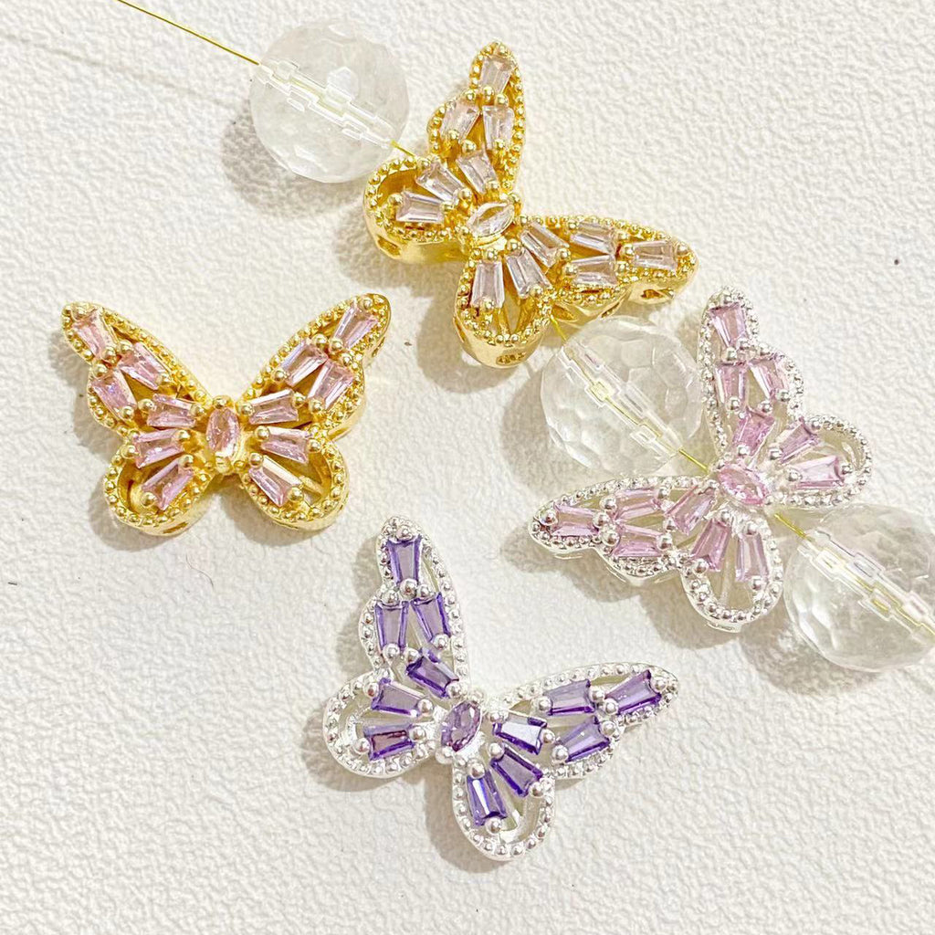 (5pcs)CZs Butterfly Spacer