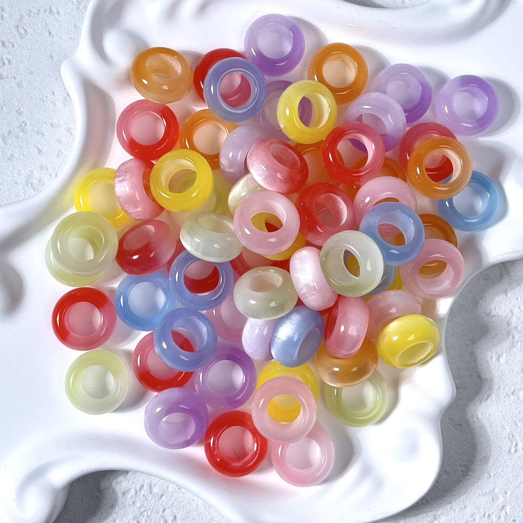(50pcs)16mm Resin Cat's Eye Sliding Ring ¨C Cellulose Acetate, Jade-Style
