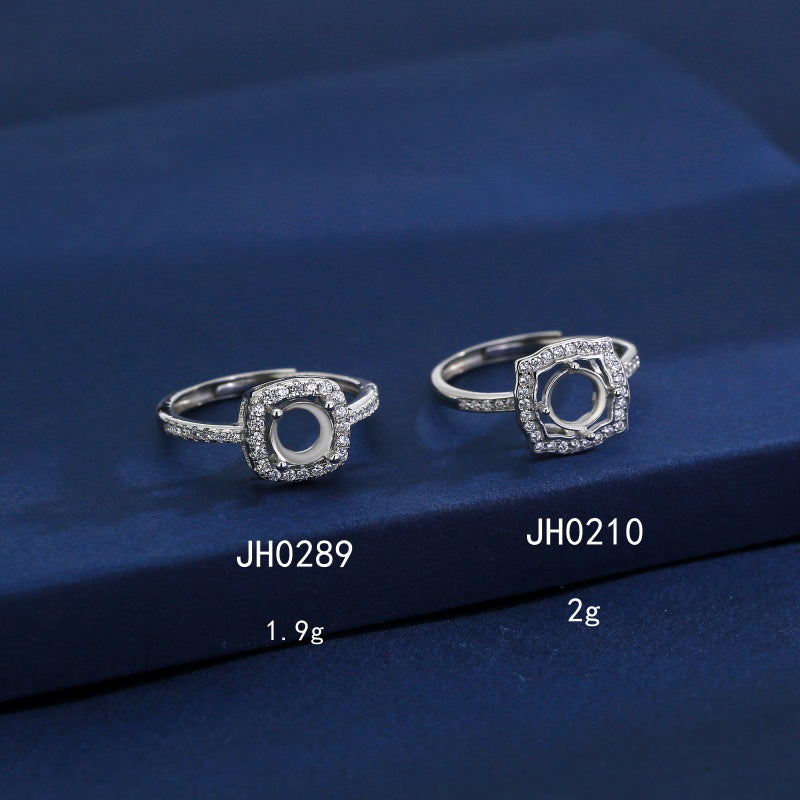 925 Sterling Silver Ring Mount for 6mm Round Gemstone, Fashion Minimalist DIY
