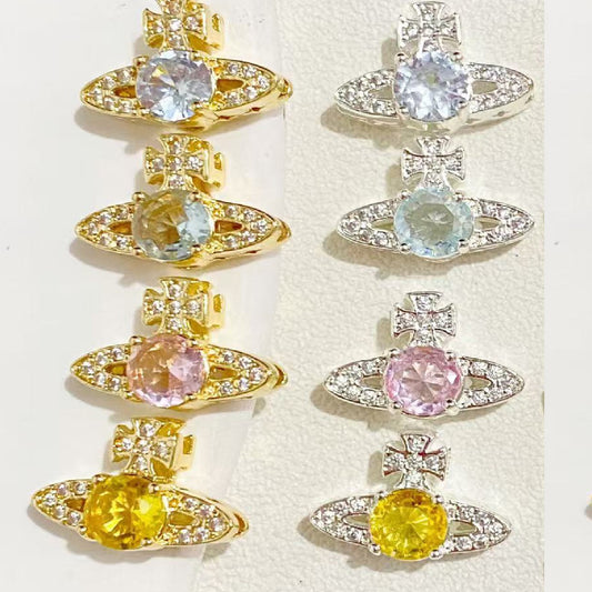 Paved CZs Saturn Spacer