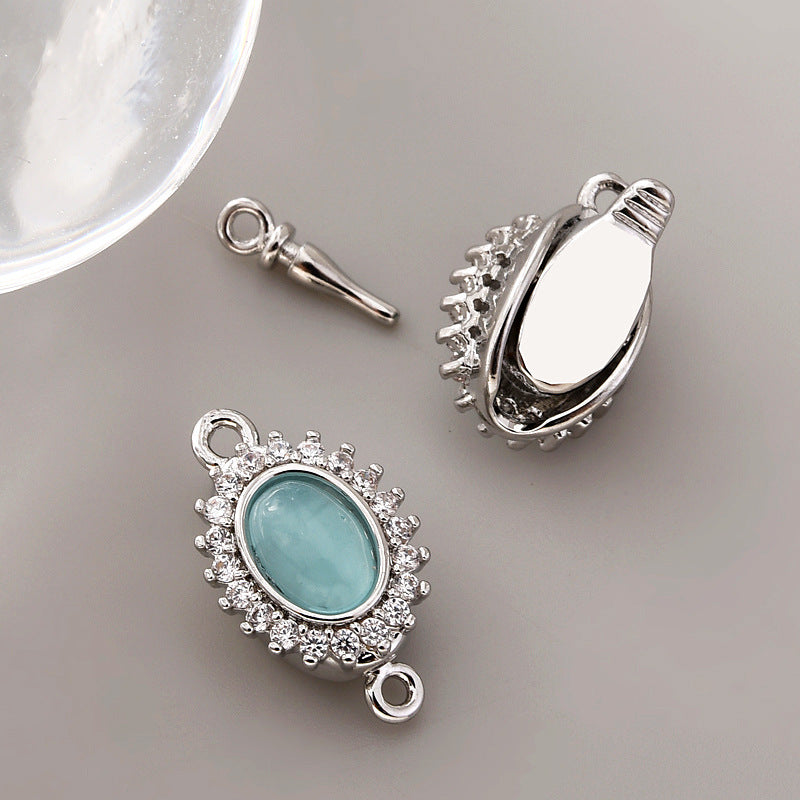 Aquamarine Clasp Set - 2pcs