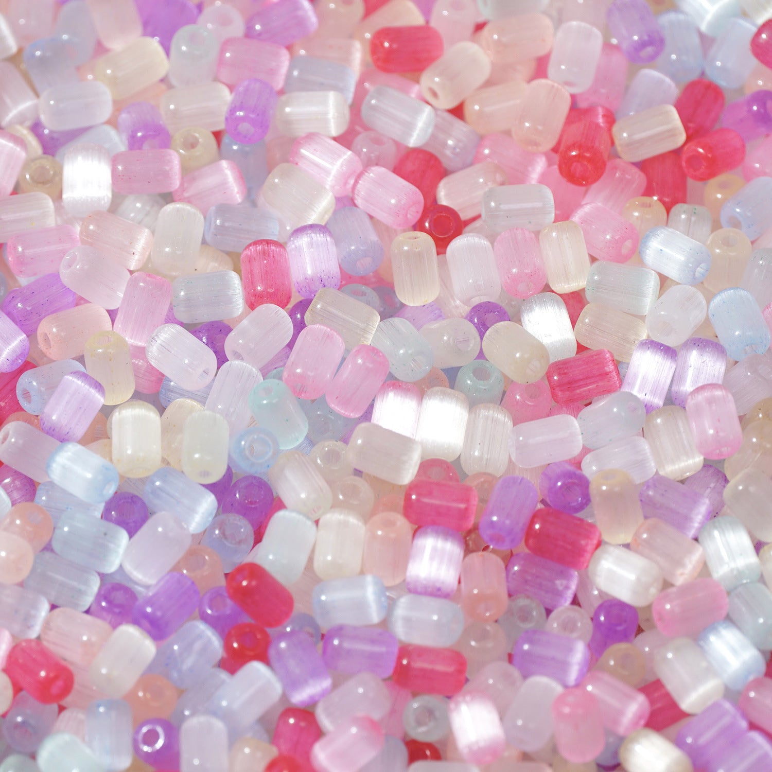 (200pcs)4x6mm Brushed Cat's Eye Date-Shape Glass Seed Beads