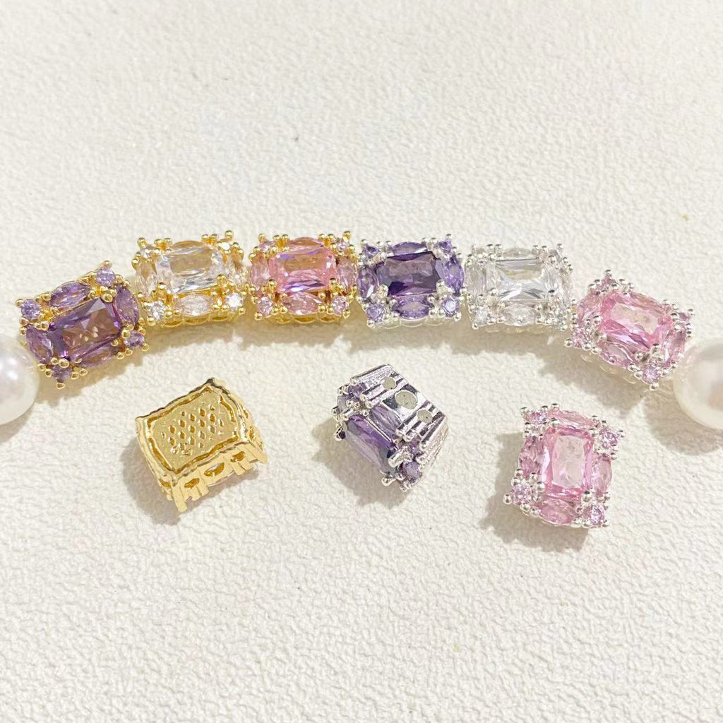 (5pcs)CZs Rectangle Spacer