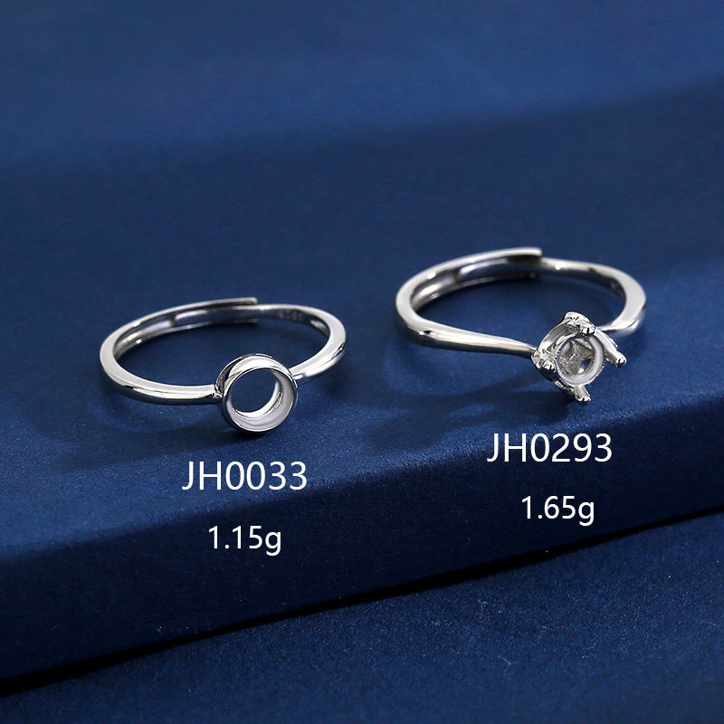 925 Sterling Silver Ring Mount for 5mm Round Gemstone, Minimalist Versatile DIY