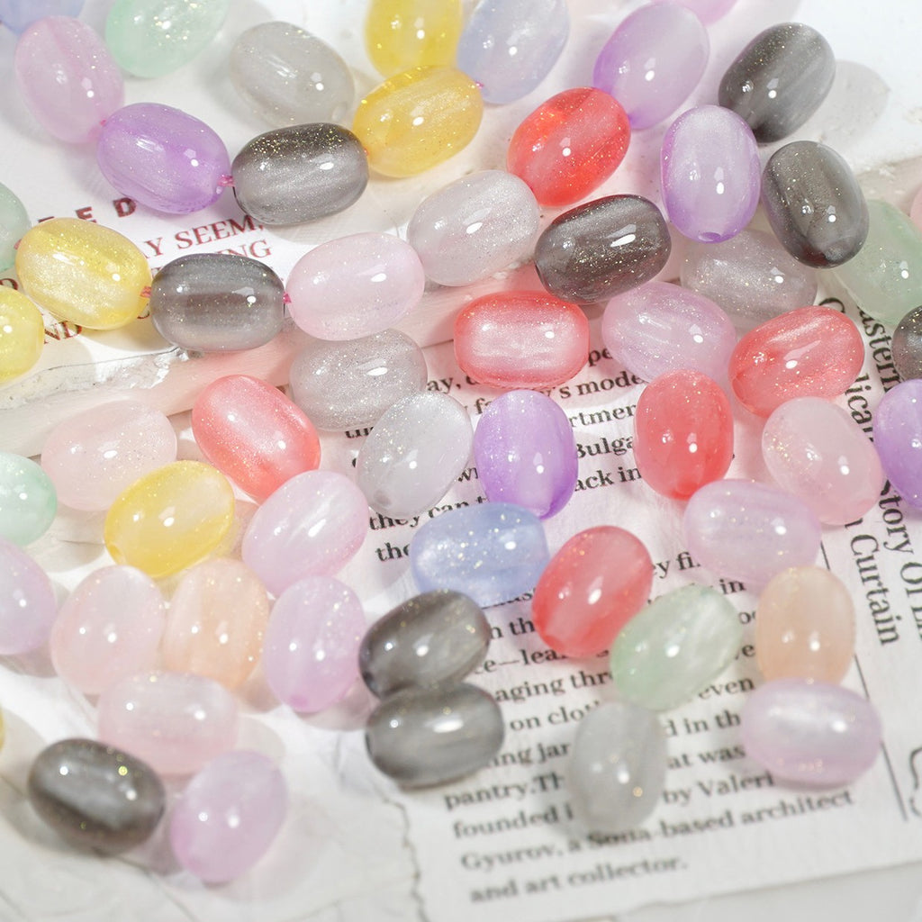 (50pcs)8x11mm Light & Temperature-Sensitive Resin Oval Beads