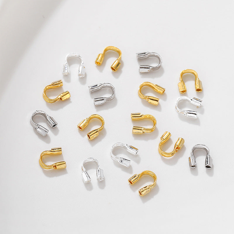 100pcs 4.5mm Plated Brass Wire Guardians, U Shape Thread Protectors