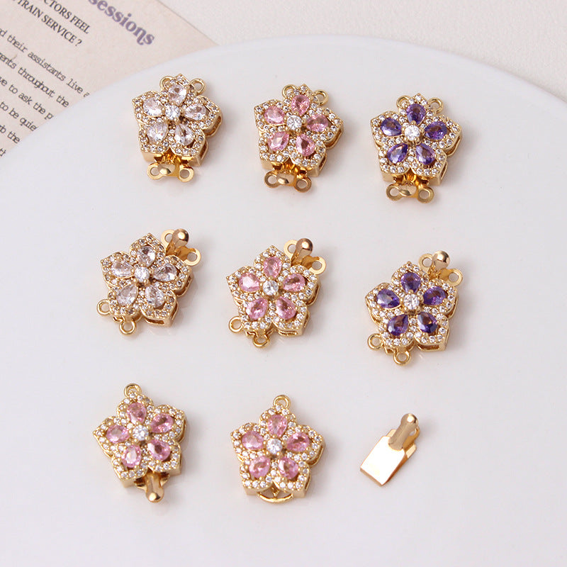 Five-petal Flower Closure Set with Single/Double Row