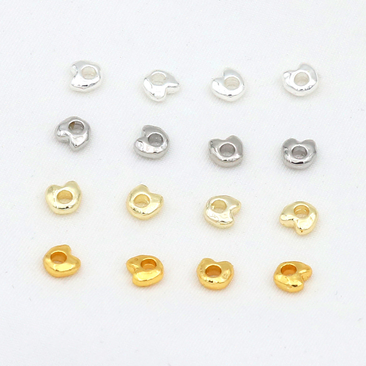 (100pcs)4mm Irregular Nugget & Silver-Tone Spacer Beads / Spacers