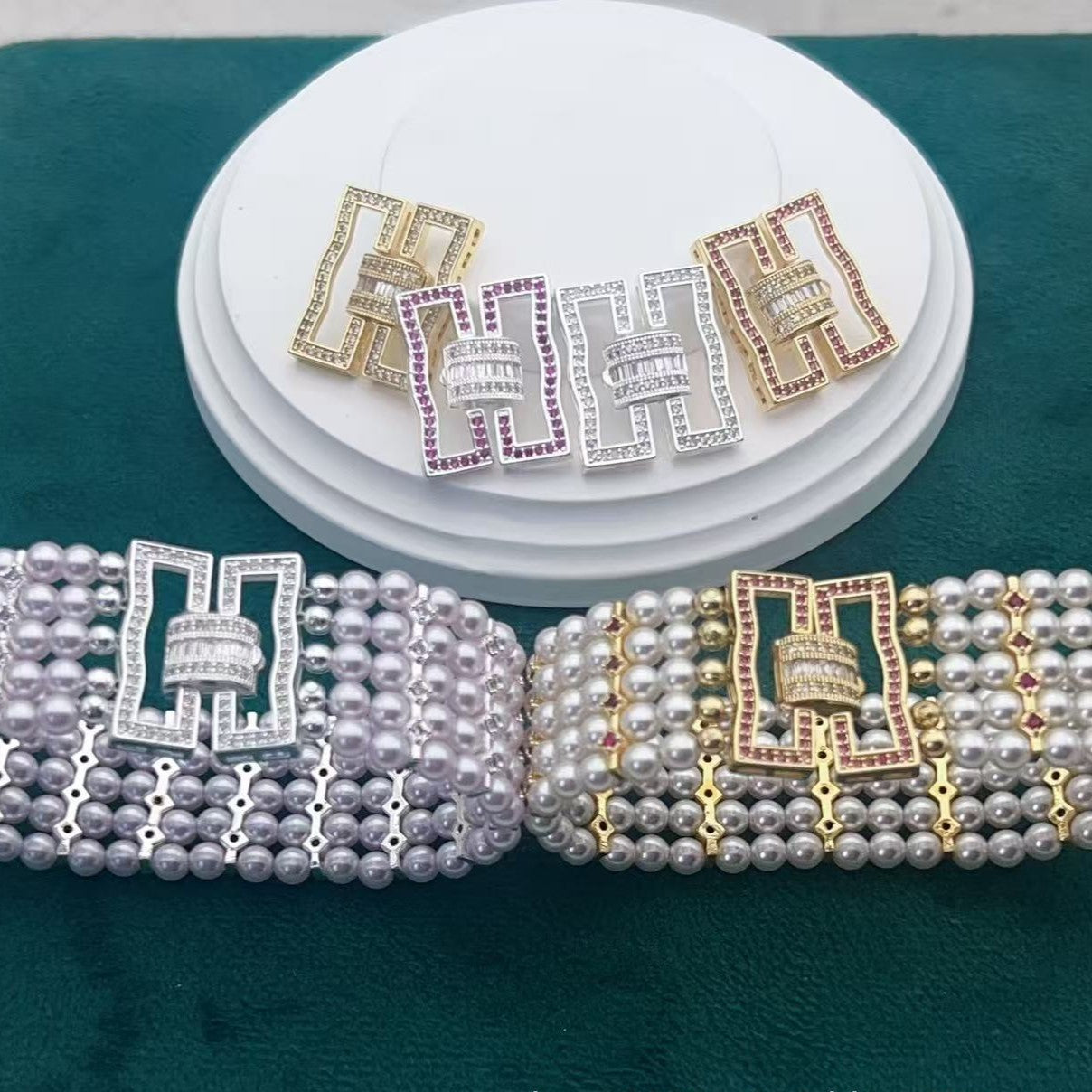 5-Row Gold Plated Clasp for Multi-Strand Jewelry