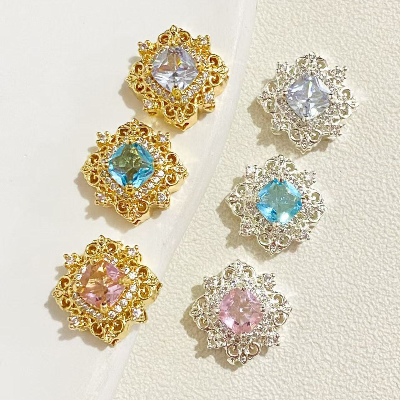 CZs Rhombus Spacer-5pcs