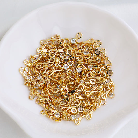 S-shape Clasp with Small Zircon