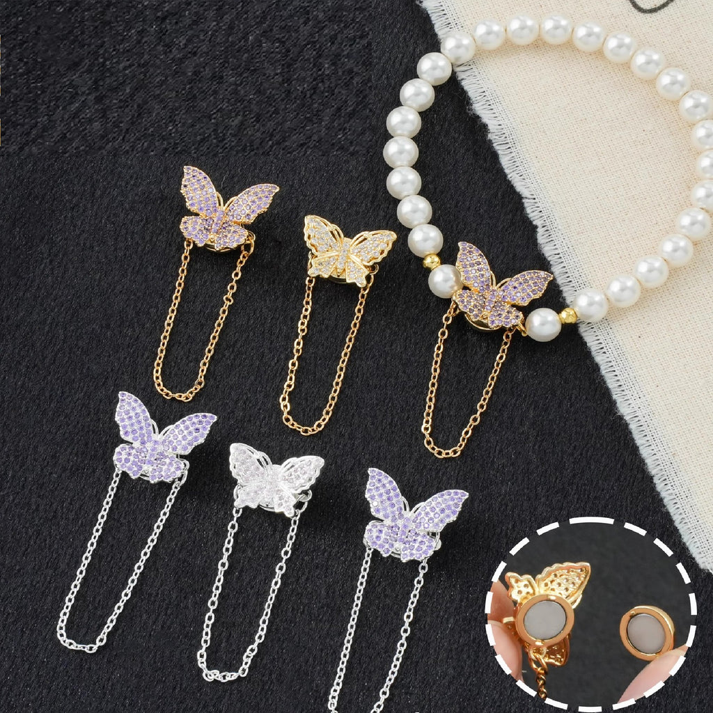 Butterfly Magnetic Clasp Set with Extension Chain