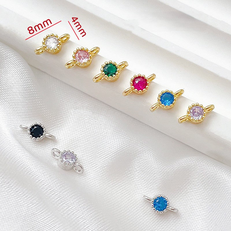 (10pcs)8mm Simple Double-Row Spacers with CZ