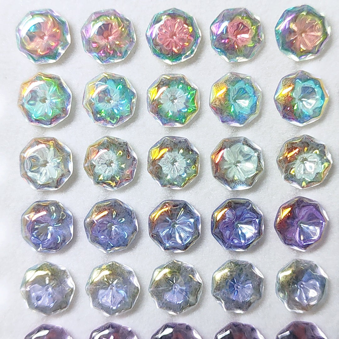 5A 6-8mm Octagonal Coated "Water Baby" Loose CZ Stone - 2pcs