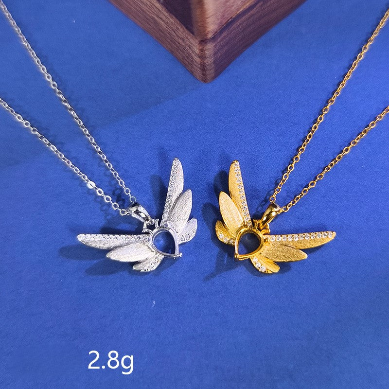 925 Sterling Silver "Firefly" Necklace Mount for 5x7mm Pear Gemstone