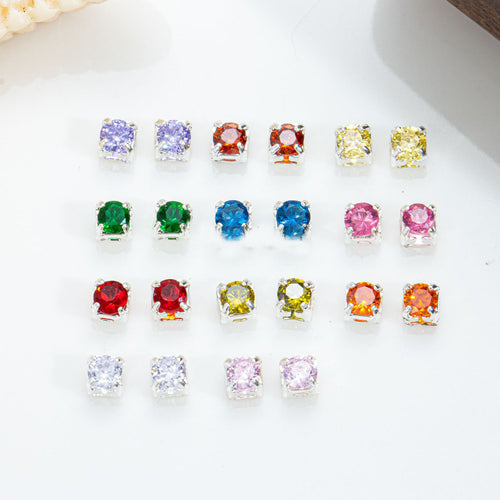 2mm Round Prong-Set CZ with Square Base