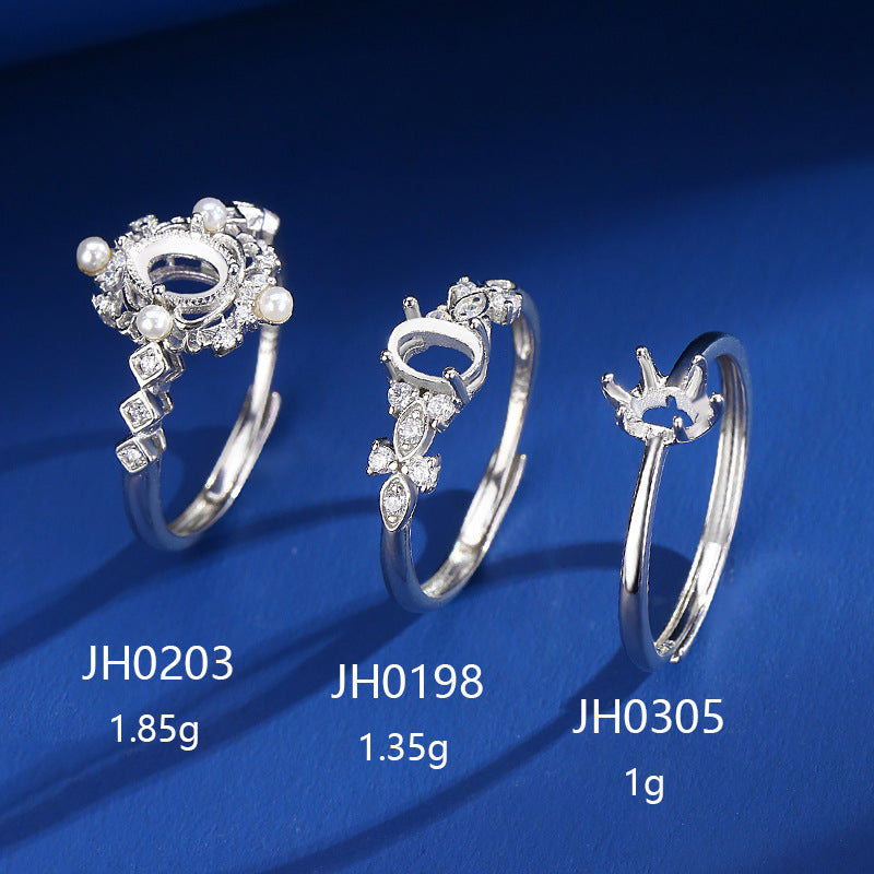 925 Sterling Silver Ring Mount for 4x6mm Oval Diamond
