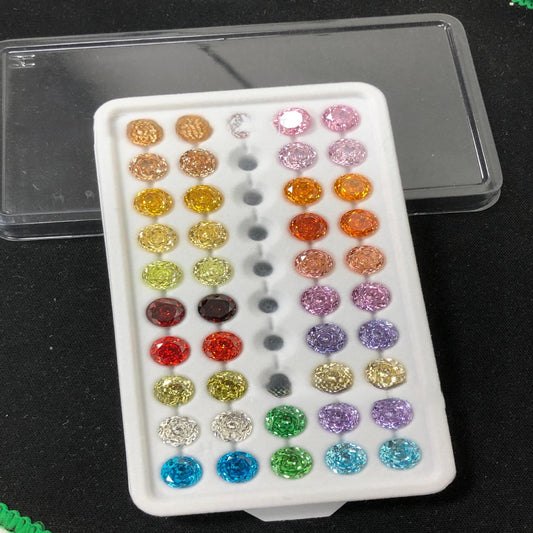 5A 4-8mm Round Rose Cut Loose CZ Stone - 2pcs